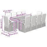 11 Piece Garden Dining Set with Cushions Black Poly Rattan 3277652