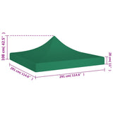 ZNTS Party Tent Roof 3x3 m Green 270 g/m² 315319