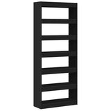 Book Cabinet with Shelf Black 80 x 30 x 198 cm Engineered Wood 3333917