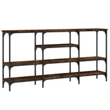 Console Table Smoked Oak 160x29x80 cm Engineered Wood 839065