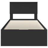 Bed Frame with Drawer Black 90 x 200 cm Engineer Wood 3410743