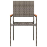 Garden Stacking Chairs 2 pcs Grey and Brown 42006826