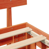 Bed Frame with Headboard Wax Brown 140 x 190 cm Solid Pine Wood 872574