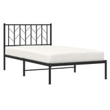 Metal Bed Frame without Mattress with Headboard Black 100x200cm 374432