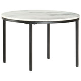 Coffee Table White and Black 65 cm Real Solid Marble 286410