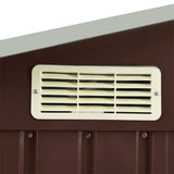Garden Shed with Rack Brown 205x130x183 cm Iron 47105
