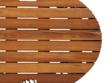 Garden Side Tables 2 pcs with Wooden Top Beige Poly Rattan 366293