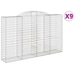 Arched Gabion Baskets 9 pcs 300x50x180/200 cm Galvanised Iron 3146780