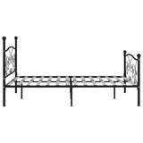 Bed Frame without Mattress with Slatted Base Black Metal 180x200 cm Super King 284459