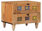 Bedside Cabinet Natural 40 x 33.5 x 46 cm Solid Mango Wood 4018258