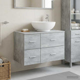 Bathroom Furniture Set 2 pcs Concrete Grey Engineered Wood 3403995