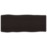 Table Top Dark Brown 100x40x cm Treated Solid Wood Live Edge 364015