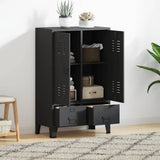 Wardrobe Metal Industrial Style 67x35x107 cm Black 245960
