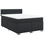 ZNTS Box Spring Bed with Mattress Black 160x200 cm Faux Leather 3286128