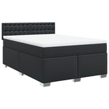 Box Spring Bed with Mattress Black 160x200 cm Faux Leather 3286128