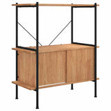 3-Tier Shelving Unit with Cabinet 80x40x92 cm Steel and Engineered Wood 336351