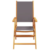 Garden Chairs 2 pcs Anthracite Solid Wood Acacia and Fabric 367658