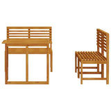 Garden Bistro Set 3 pcs Brown Solid Acacia Wood 3328695