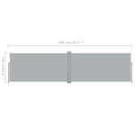 Retractable Side Awning 160x600 cm Grey 42180