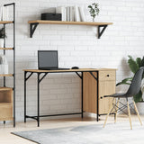 Computer Desk Sonoma Oak 131x48x75 cm Engineered Wood 836219