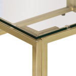 ZNTS Coffee Table Gold Stainless Steel and Tempered Glass 349946