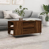 Coffee Table Brown Oak 102x44.5x50 cm Engineered Wood 830995