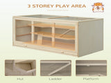 Wooden Hamster Cage, Small Animals Hutch with Tray, Openable Top, Exercise Play House Pen, 115L x T3398P349833