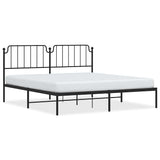 Metal Bed Frame without Mattress with Headboard Black 183x213cm 373892