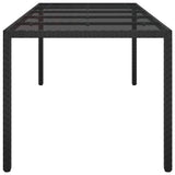 Garden Table Pure Black 250 x 100 x 75 cm Poly Rattan 362554