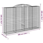 Arched Gabion Baskets 11 pcs 300x50x180/200 cm Galvanised Iron 3146782