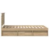 Bed Frame with Headboard Sonoma 120 x 190 cm Solid Pine Wood 3409374