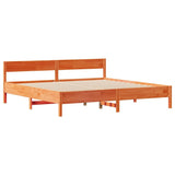 Bed Frame without Mattress Wax Brown 160x200 cm Solid Wood Pine 3301745
