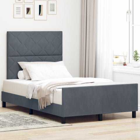 ZNTS Bed Frame Dark Grey 120x200 cm Velvet 3345000