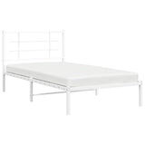 Metal Bed Frame without Mattress with Headboard White 100x190cm 355604