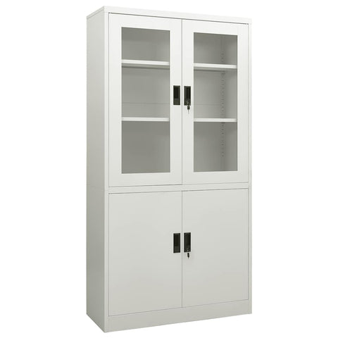 Office Cabinet Light Grey 90x40x180 cm Steel 335947
