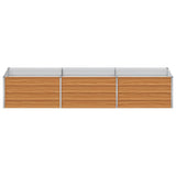 Garden Raised Bed Light Brown 240 x 80 x 45 cm Galvanised Steel 42017335