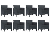 Garden Dining Set 9 pcs Anthracite Polypropylene 3378732
