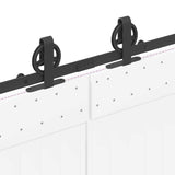Sliding Door Hardware Kit 400 cm Steel Black 3295800