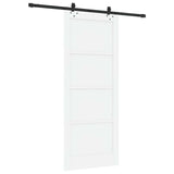 Sliding Door 86 x 211 cm Engineered Wood White and Black 3450118