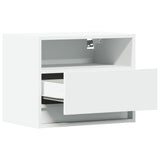 ZNTS Wall-mounted Bedside Cabinets with LED Lights 2 pcs White 852062