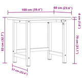 Workbench 100x60x83 cm Solid Wood Acacia Rectangular 3309669