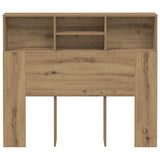 Headboard Cabinet Artisian Oak 120x19x103.5 cm Engineered Wood 856867