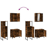 3 Piece Bathroom Cabinet Set Smoked Oak Engineered Wood 3214762