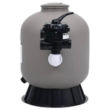 Pool Sand Filter with Side Mount 6-Way Valve Grey 313990