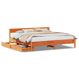Bed Frame without Mattress Wax Brown 180x200 cm Super King Solid Wood Pine 3301742