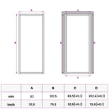 Interior Door 83 x 201.5 cm Tempered Glass and Aluminium 42054102