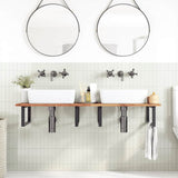 Basin Shelf Wall Mounted Steel and Solid Wood Acacia 3302837