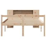 ZNTS Bookcase Bed without Mattress 150x200 cm King Size Solid Wood Pine 3321971