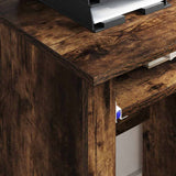 Desk with Wheels Smoked Oak 91 x 50 x 77 cm Engineered Wood 869534