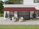 Manual Retractable Awning with LEDs Burgundy 600x350 cm 3215011
